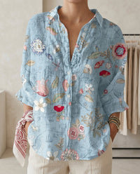 Hellblau Floral