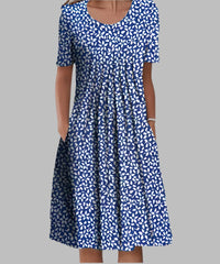 Blau mit Blumen